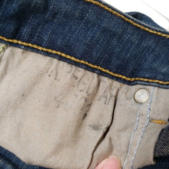 Levis 519 Flare Jeans Womens 12 Short Blue Low Rise Stretch Dark Wash Y2k Denim - Picture 11 of 16